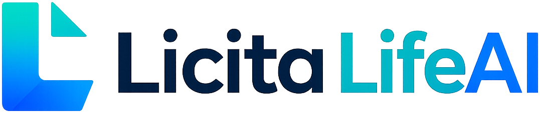 Licita LifeAI — Logotipo oficial com nome e inteligência artificial para licitações